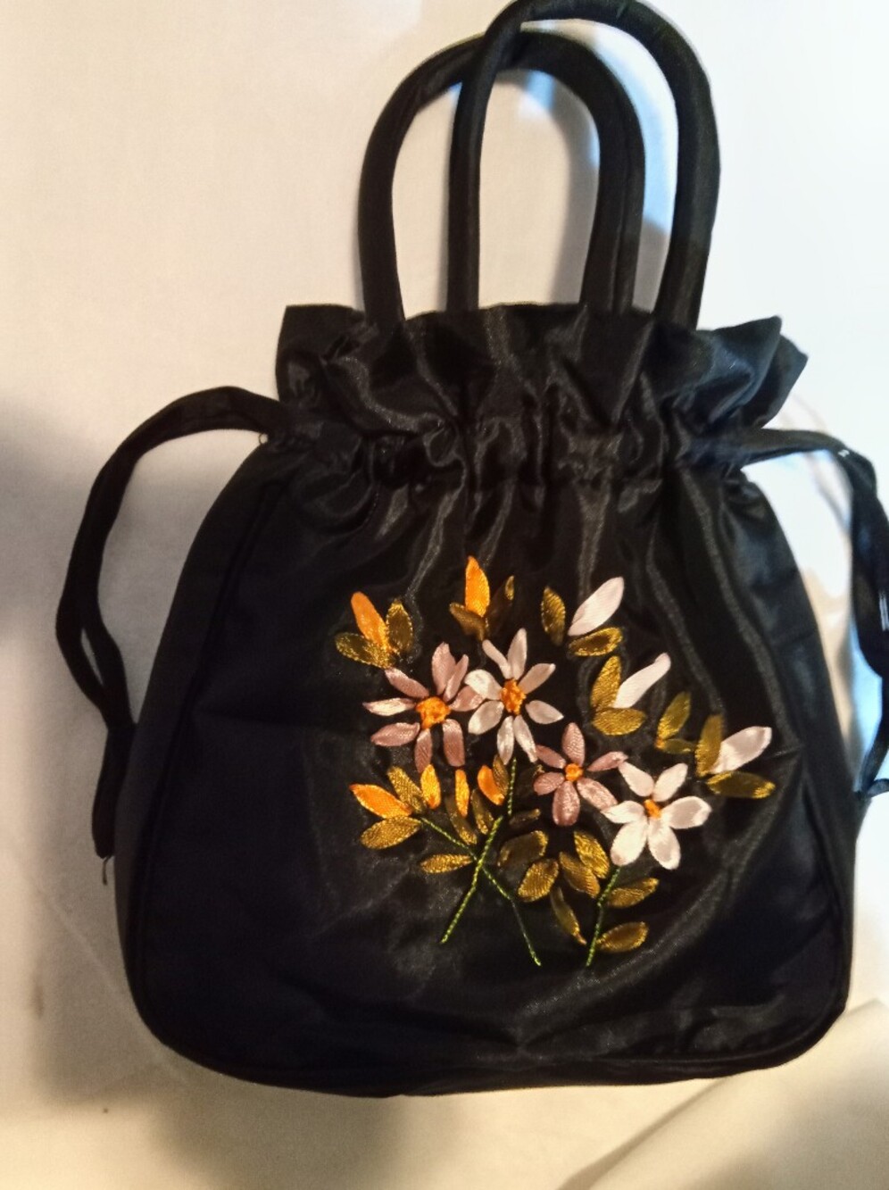 Maroon Floral Nylon Embroidered Women’s Tote Bag